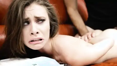 Stepdaughter Anya Olsen is disciplined by her daddy's pecker