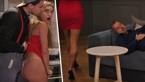 Russian woman with long hair and ginormous butt gets boned