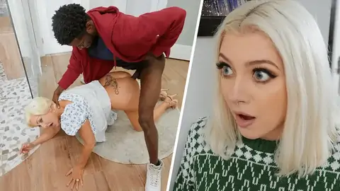 Platinum-Platinum-blonde GILF is torn up in the standing rear end style