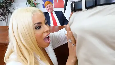 Yam-sized-Breasted Latina is in the office in an HARDCORE parody