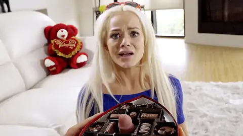 He surprises his platinum-blond stepsister with a weird gift