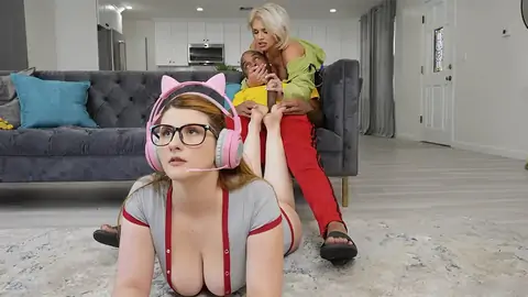 The light-haired MILF is poked by a BIG BLACK COCK in the kitchen