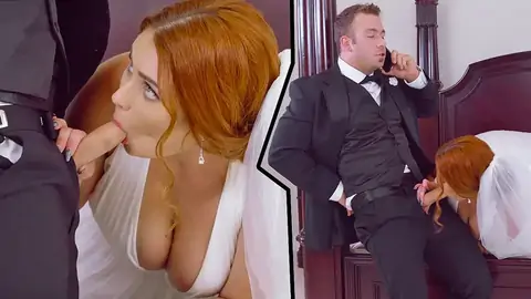 Cuckold groom's buddy nails bride in wedding dress