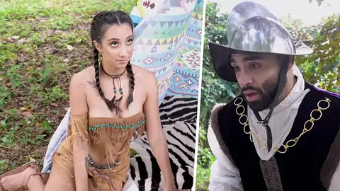 Outdoors nail-out for a girl cosplaying as an Indian