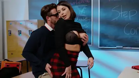 Wild schoolteacher has pound-a-thon in the standing rear end-fashion stance