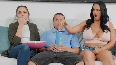 Prank on fat mammories acquaintance while gf is watching TV